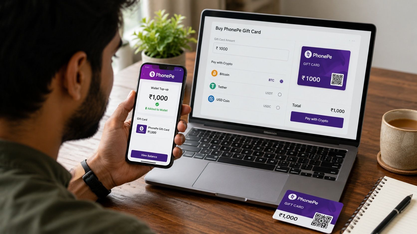 Topping up your PhonePe wallet with crypto Topping up your PhonePe wallet with crypto