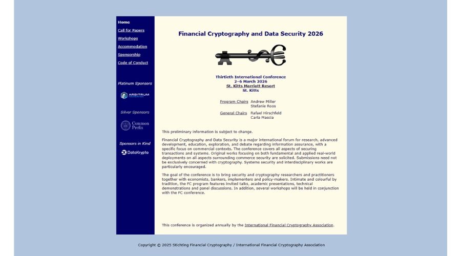 Financial Cryptography & Data Security (FC’26)