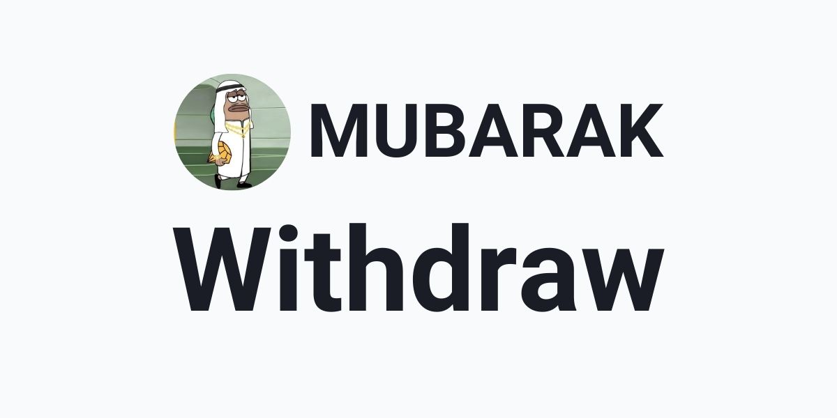 How to cash out MUBARAK token